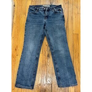 Harley Davidson Womens Bootcut Jeans Blue Denim Embroidered Logo Size 8